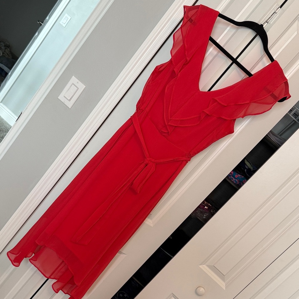 DKNY Vibrant coral High Low Dress